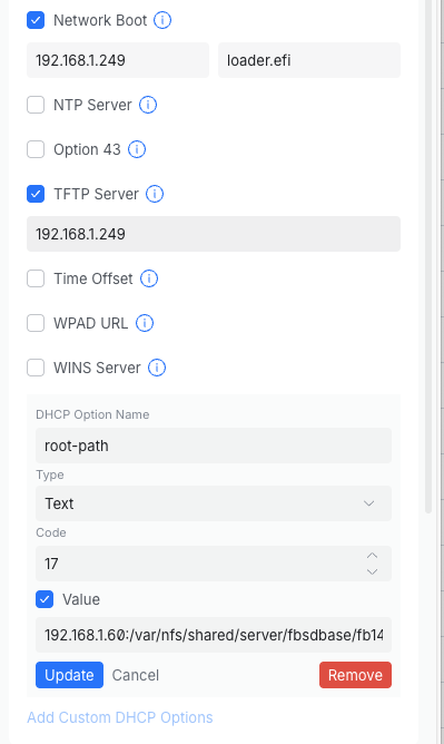 UniFi DHCP Configuration